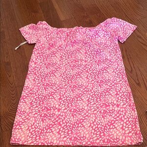 Mahi Gold Pink and White Off-Shoulder Dress